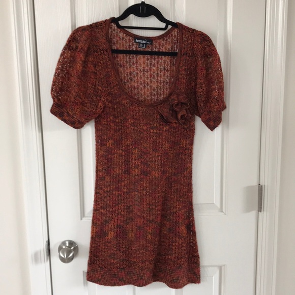 Kensie Pretty M Brown & Red Scoop Neck Tunic - Picture 1 of 13